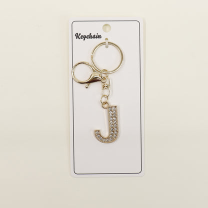 Rhinestone Alphabet Initial Letter Key Chain SS51011-32. (12PC)
