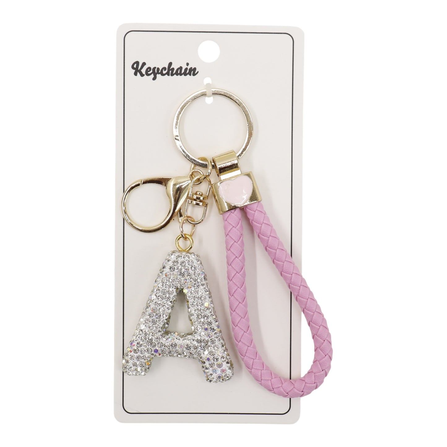 Rhinestone Alphabet Initial Letter Key Chain SS51011-40 (12PC)