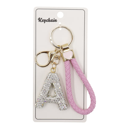 Rhinestone Alphabet Initial Letter Key Chain SS51011-40 (12PC)