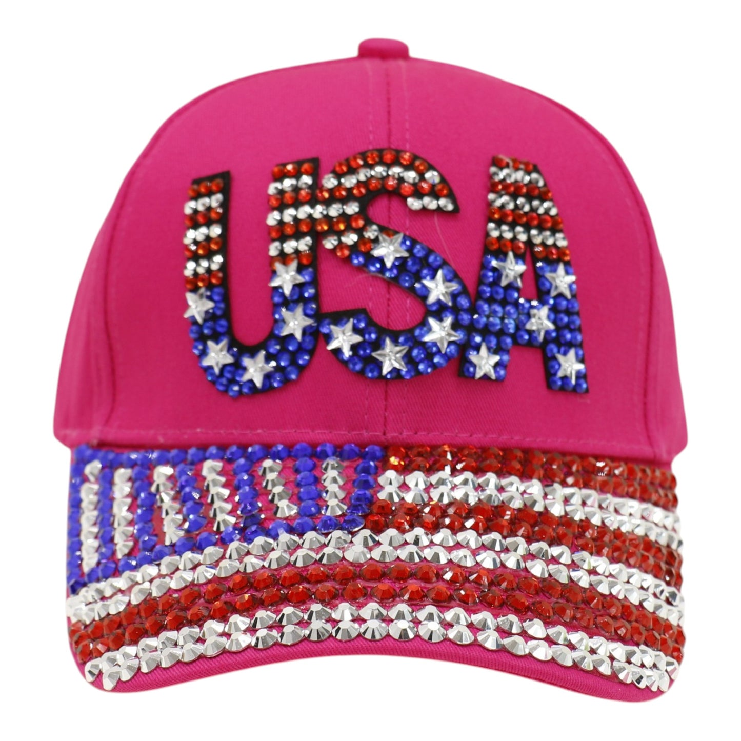 American Flag Rhinestone Studded CAP HA6323-6 (12PC)