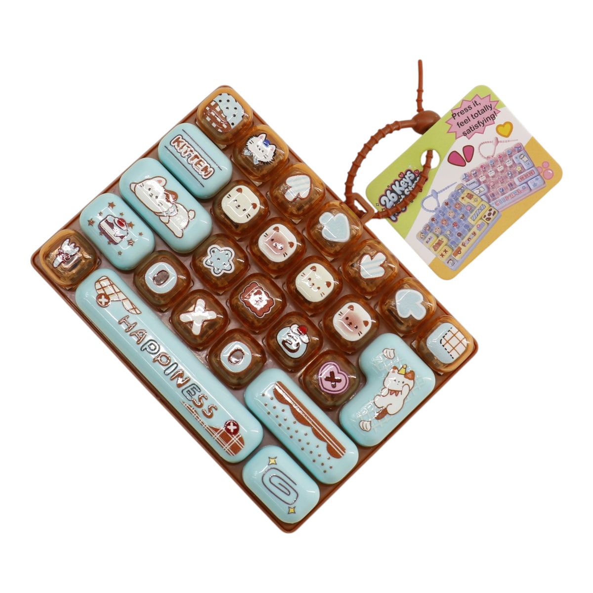 Cartoon 26 Key Stress Relief Button Keyboard Keychain Toy Y16-2 (12)