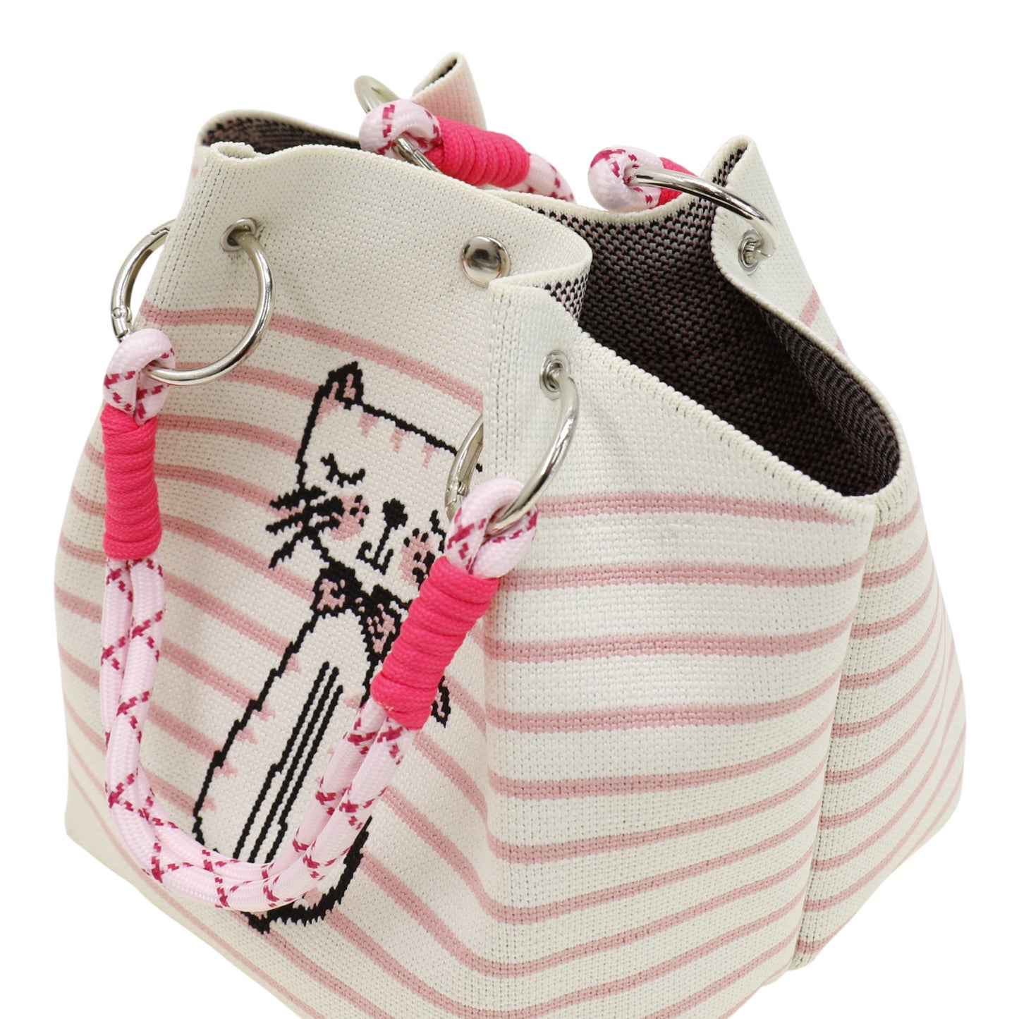 Cut Pink Cat Knitted Tote Bag SS51118-3 (3PC)