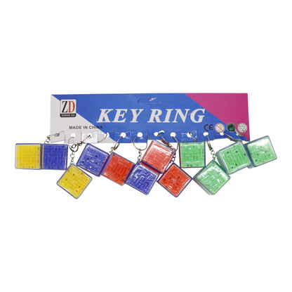 3D Maze Cube Keychains JK5910-7 (12PC)