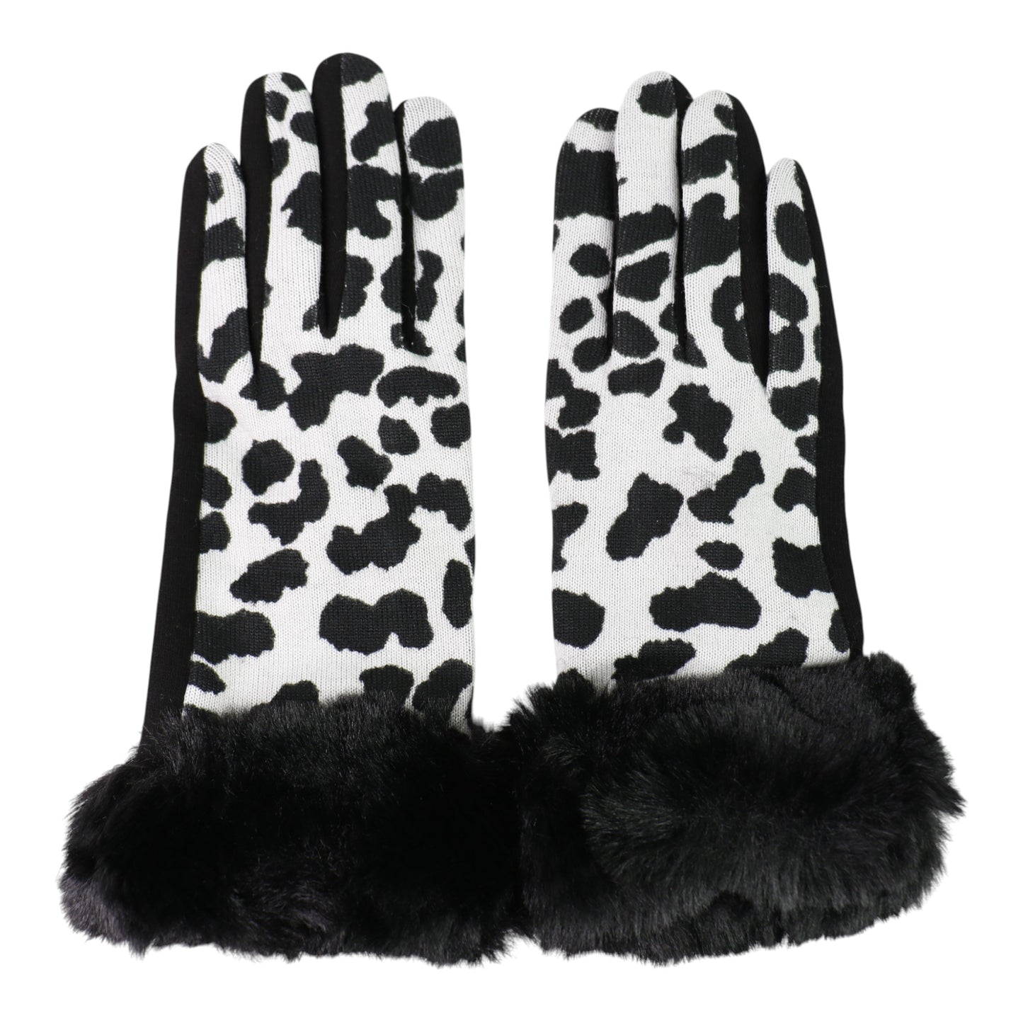 Women's Fur Leopard Pattern Gloves GL150.. (12PAIR)
