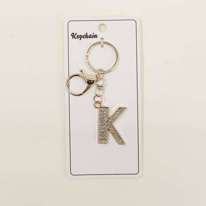 Rhinestone Alphabet Initial Letter Key Chain SS51011-32. (12PC)