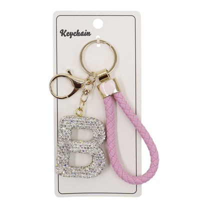 Rhinestone Alphabet Initial Letter Key Chain SS51011-40 (12PC)