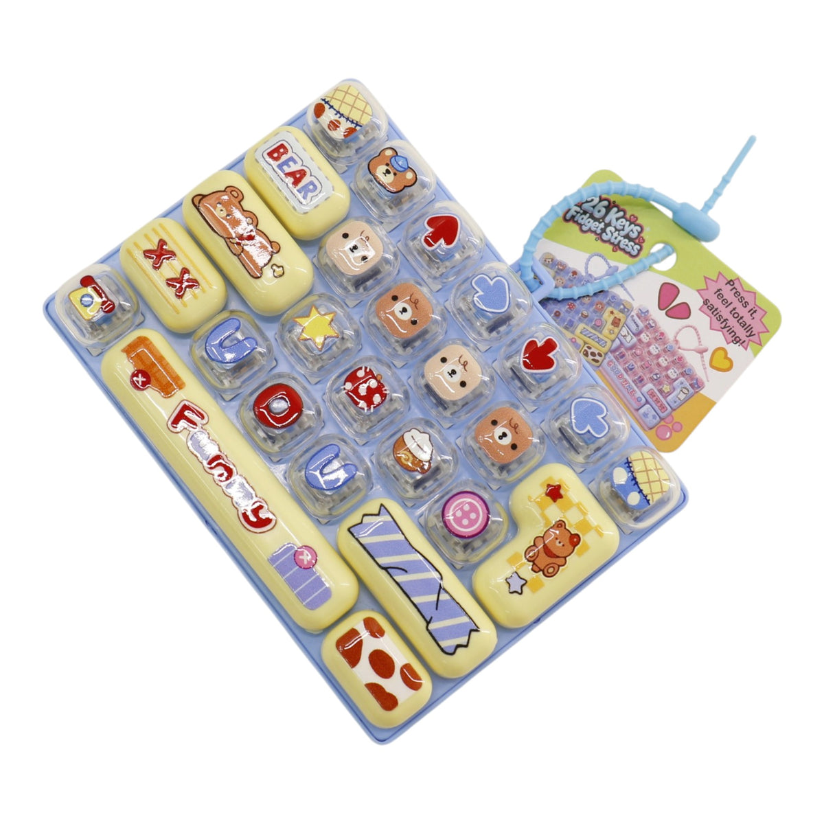 Cartoon 26 Key Stress Relief Button Keyboard Keychain Toy Y16-2 (12)