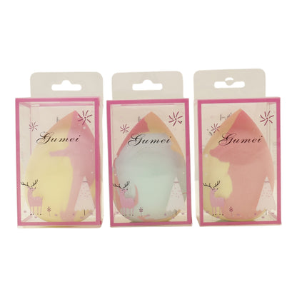 Teardrop-Shaped Makeup Sponge With A Pastel Marble Pattern 11486 (12PC)