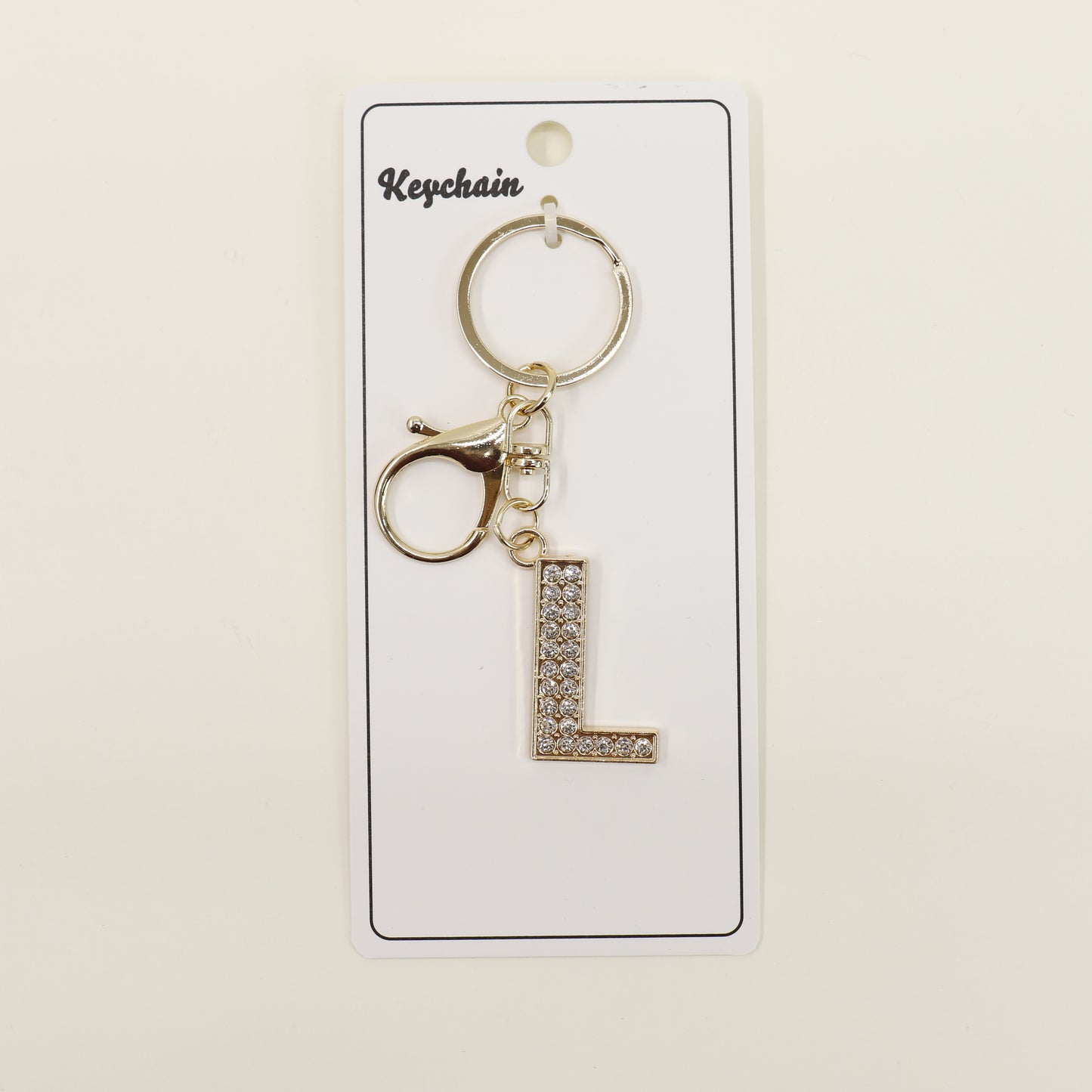 Rhinestone Alphabet Initial Letter Key Chain SS51011-32. (12PC)