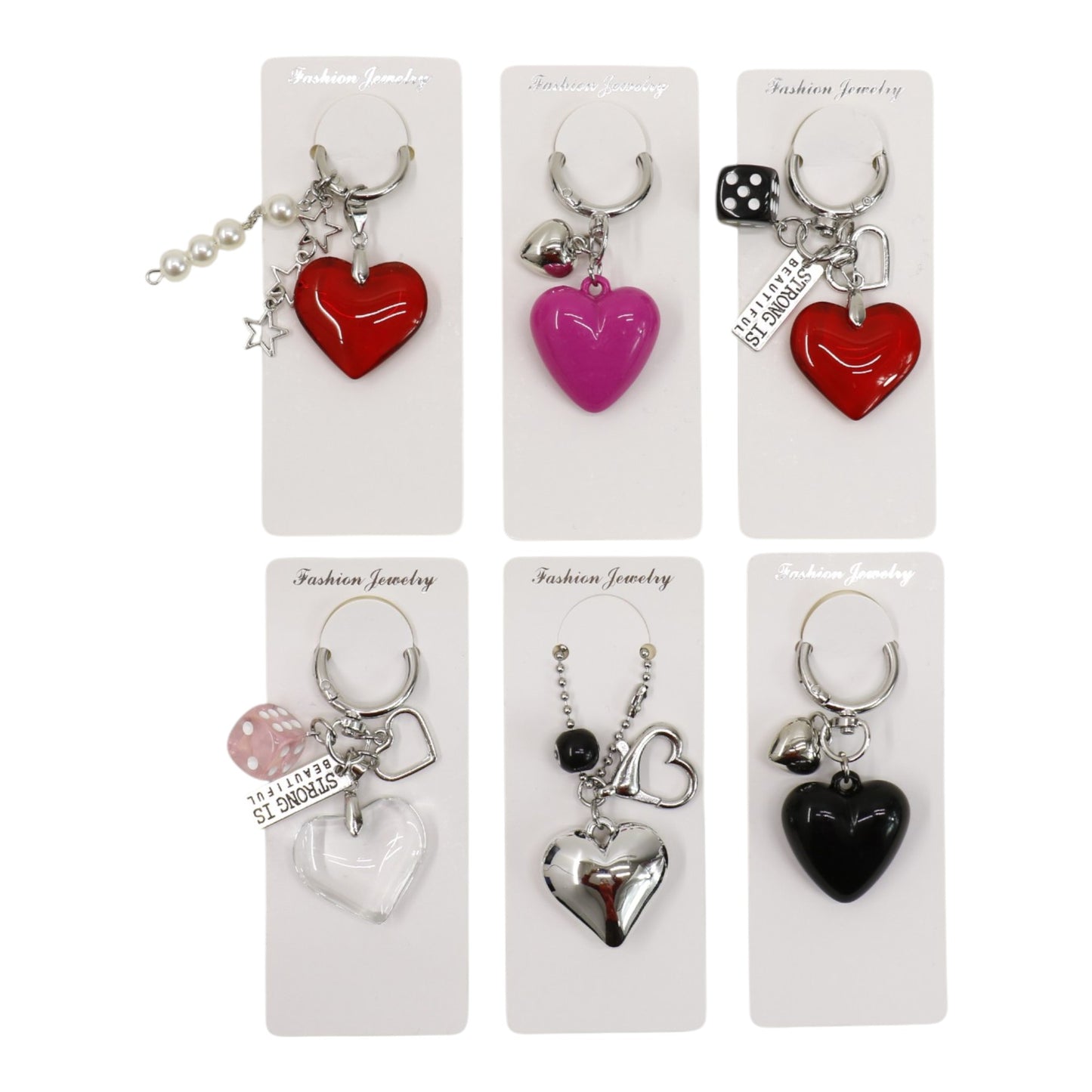 Double Sided Heart Keychain KC511-86 (12PC)