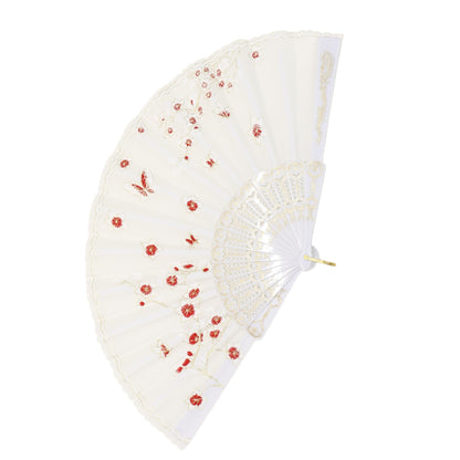 Butterfly Floral Gold Glitter Colorful Hand Held Folding Fan JF6323-6 (12PC)