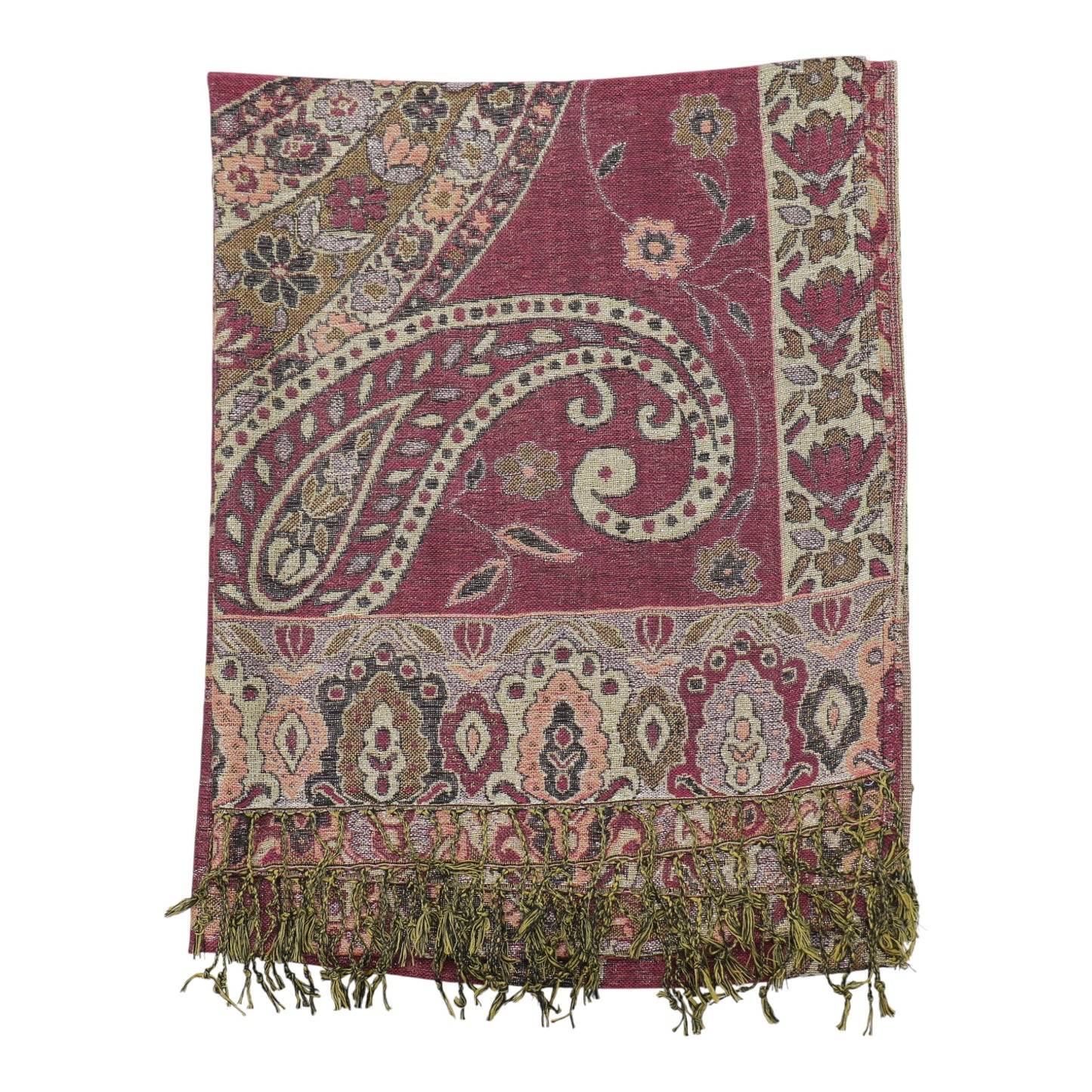 Metallic Pashmina Paisley Pattern SCF3719-30. (12PC)