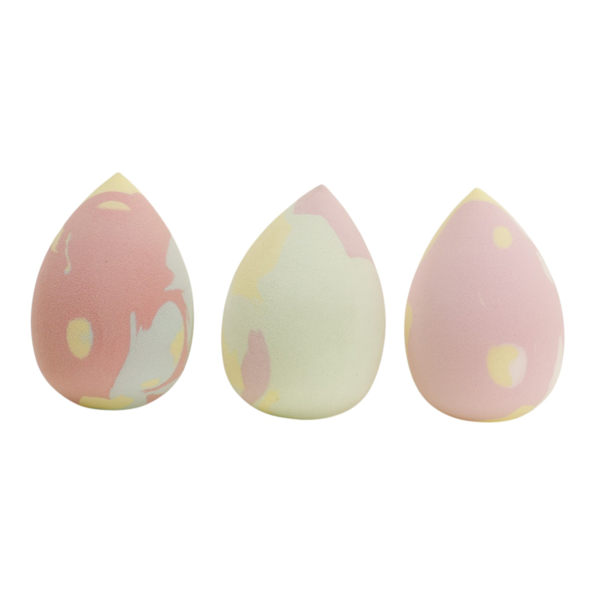 Teardrop-Shaped Makeup Sponge With A Pastel Marble Pattern 11486 (12PC)