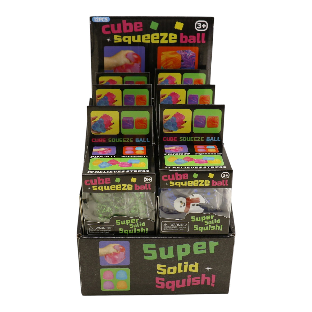 Christmas Glitter Cube Squishy Toy SS6821-9 (12PC)