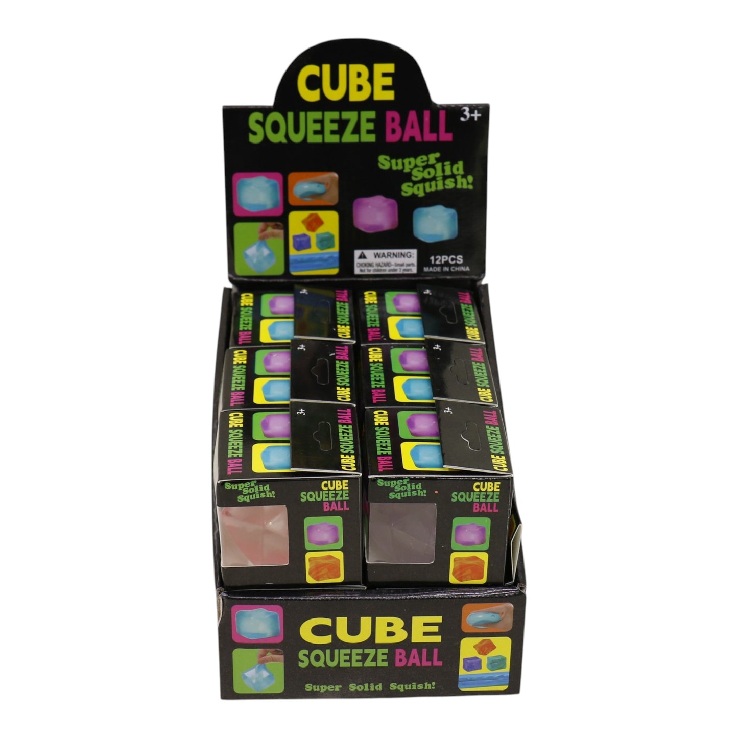 Cube Fidget Squishy Filled With  A Clear Ocean Scene Squishy Ball Toy JT6608-6 (12PC)