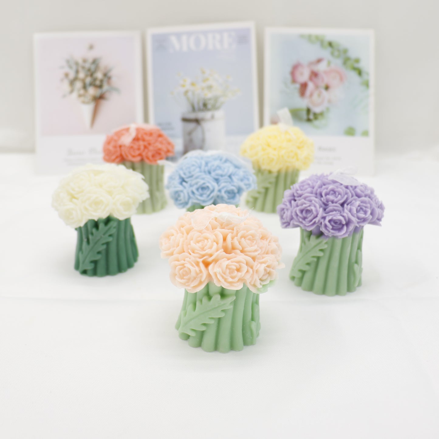 Rose Bouguet Scented Mix Color Candle SS41106-35.. (12PC)