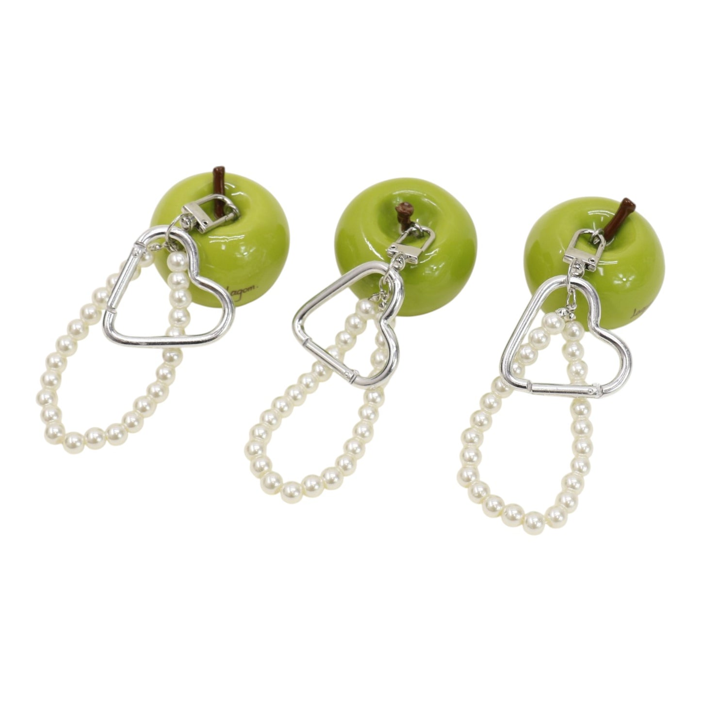 Cute Green Apple With Pearl Keychain and Bag Charm JK6413-1 (12)