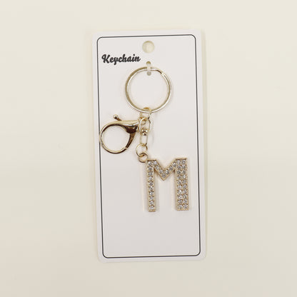 Rhinestone Alphabet Initial Letter Key Chain SS51011-32. (12PC)