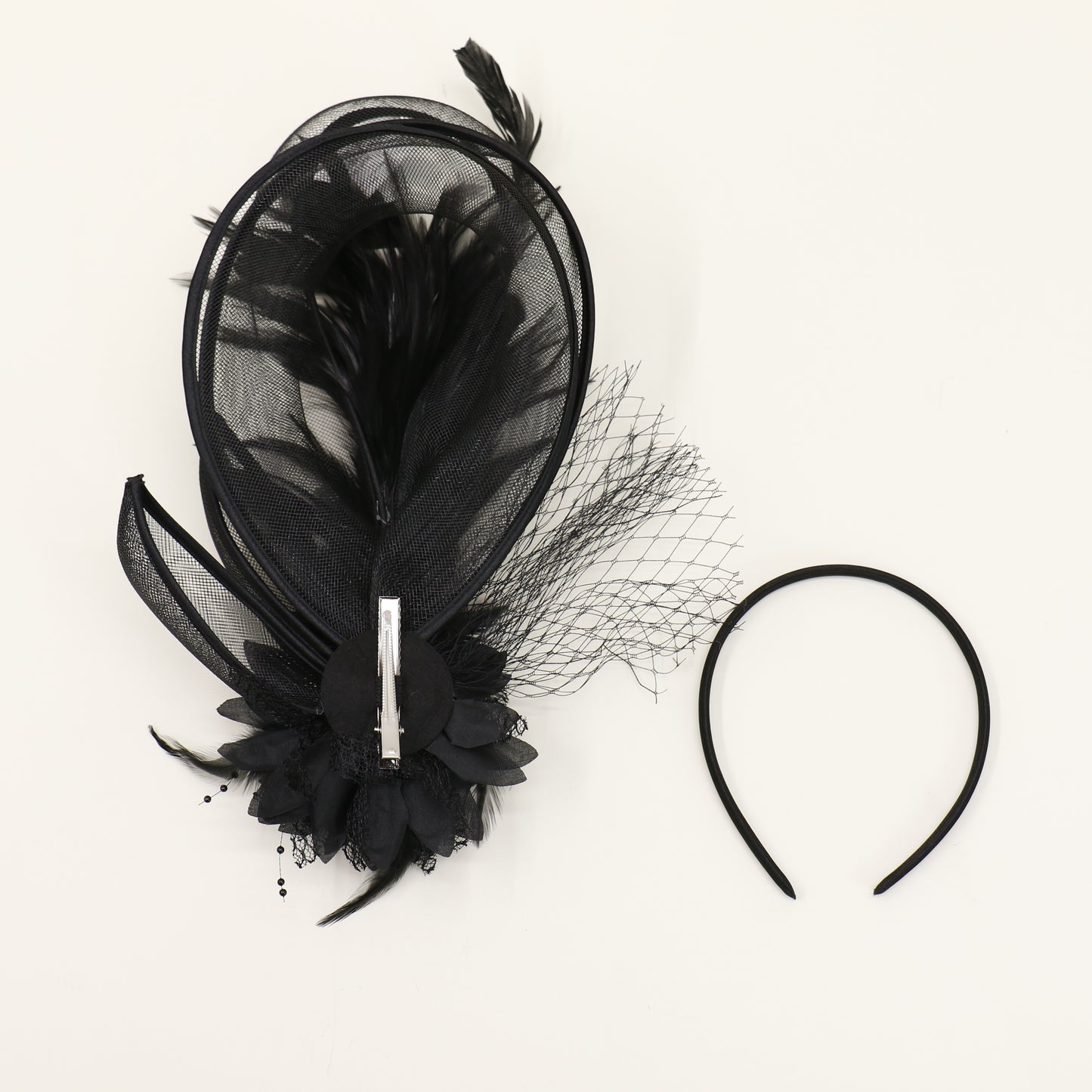 Fascinator Kentucky Derby & Tea Party Flower Feather Hat FF814(3PC)