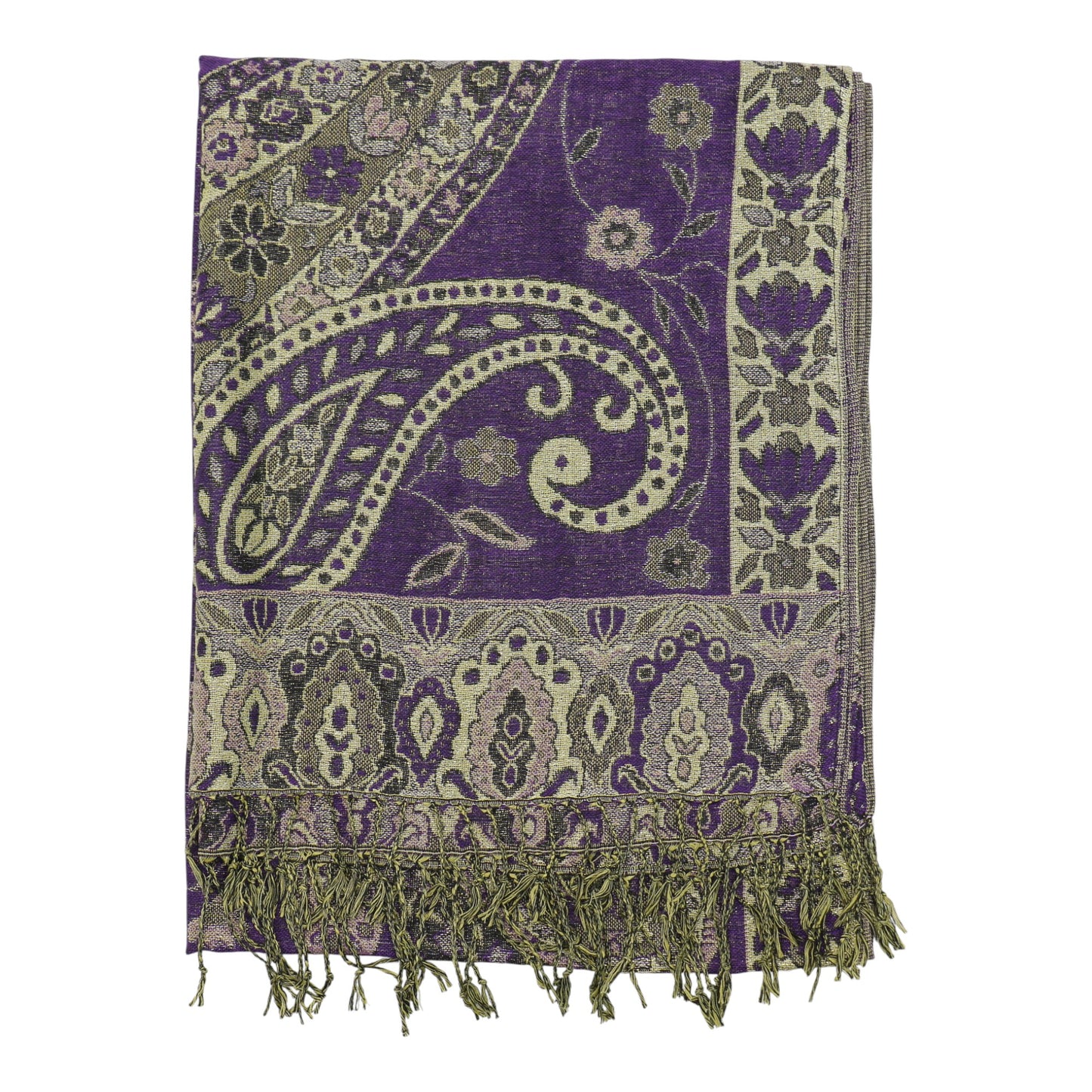 Metallic Pashmina Paisley Pattern SCF3719-30. (12PC)