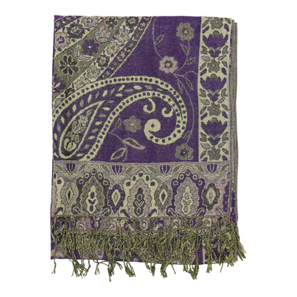 Metallic Pashmina Paisley Pattern SCF3719-30. (12PC)