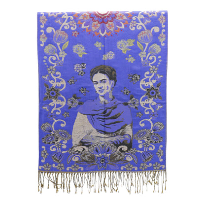 Metallic Pashmina Frida Kahlo SCF4814-1. (12pc)