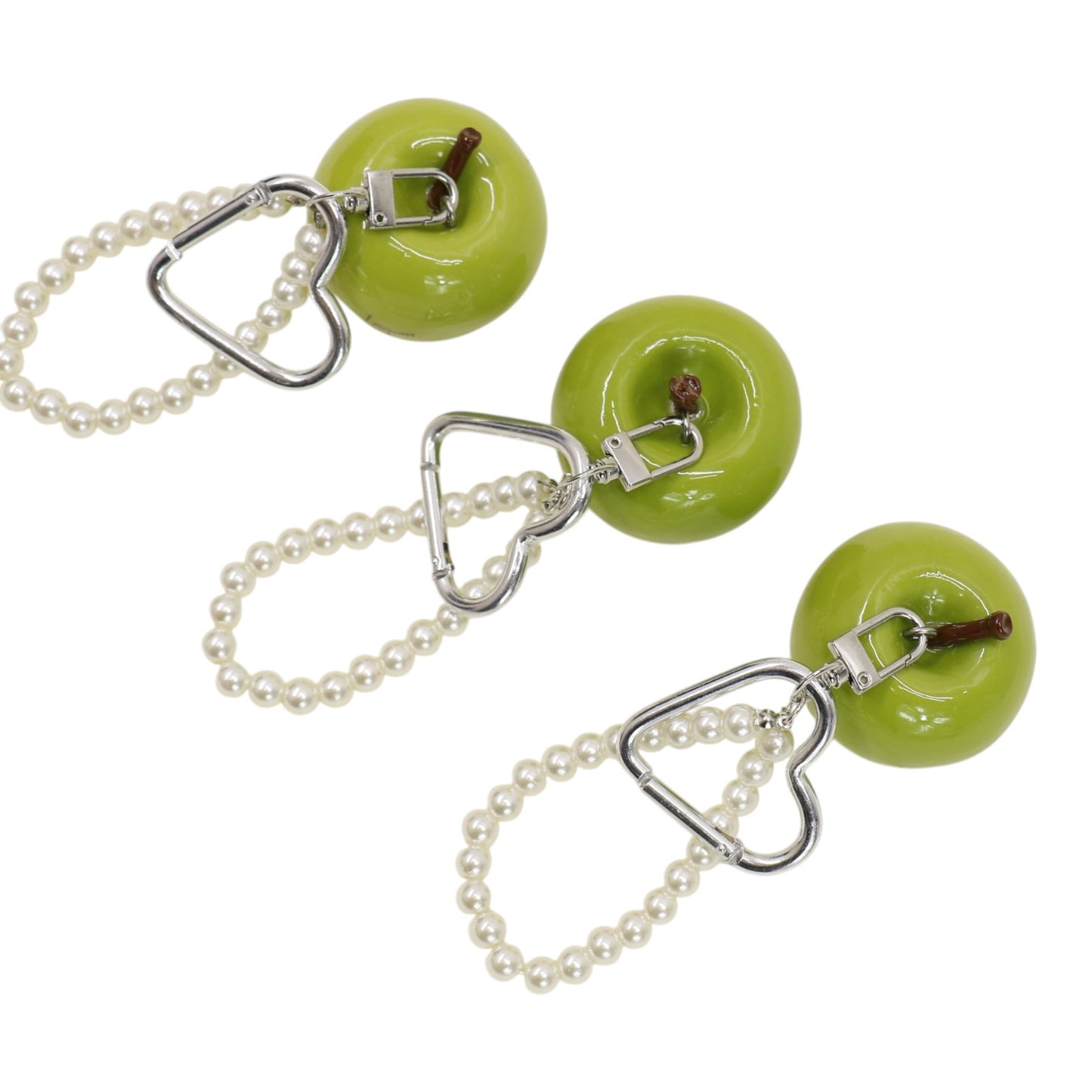 Cute Green Apple With Pearl Keychain and Bag Charm JK6413-1 (12)