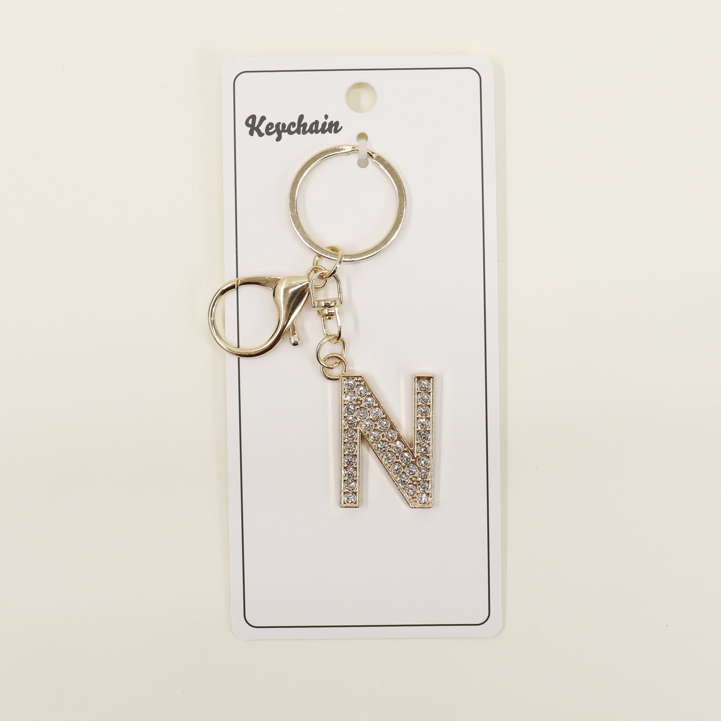 Rhinestone Alphabet Initial Letter Key Chain SS51011-32. (12PC)