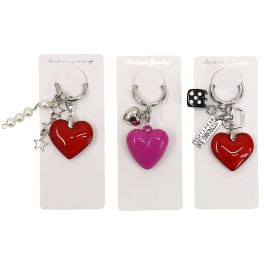 Double Sided Heart Keychain KC511-86 (12PC)