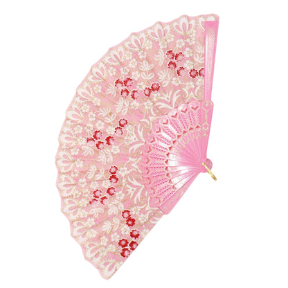 Butterfly Floral Gold Glitter Colorful Hand Held Folding Fan JF6323-6 (12PC)