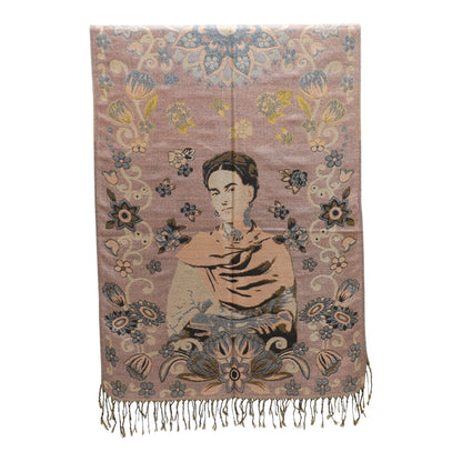 Metallic Pashmina Frida Kahlo SCF4814-1. (12pc)