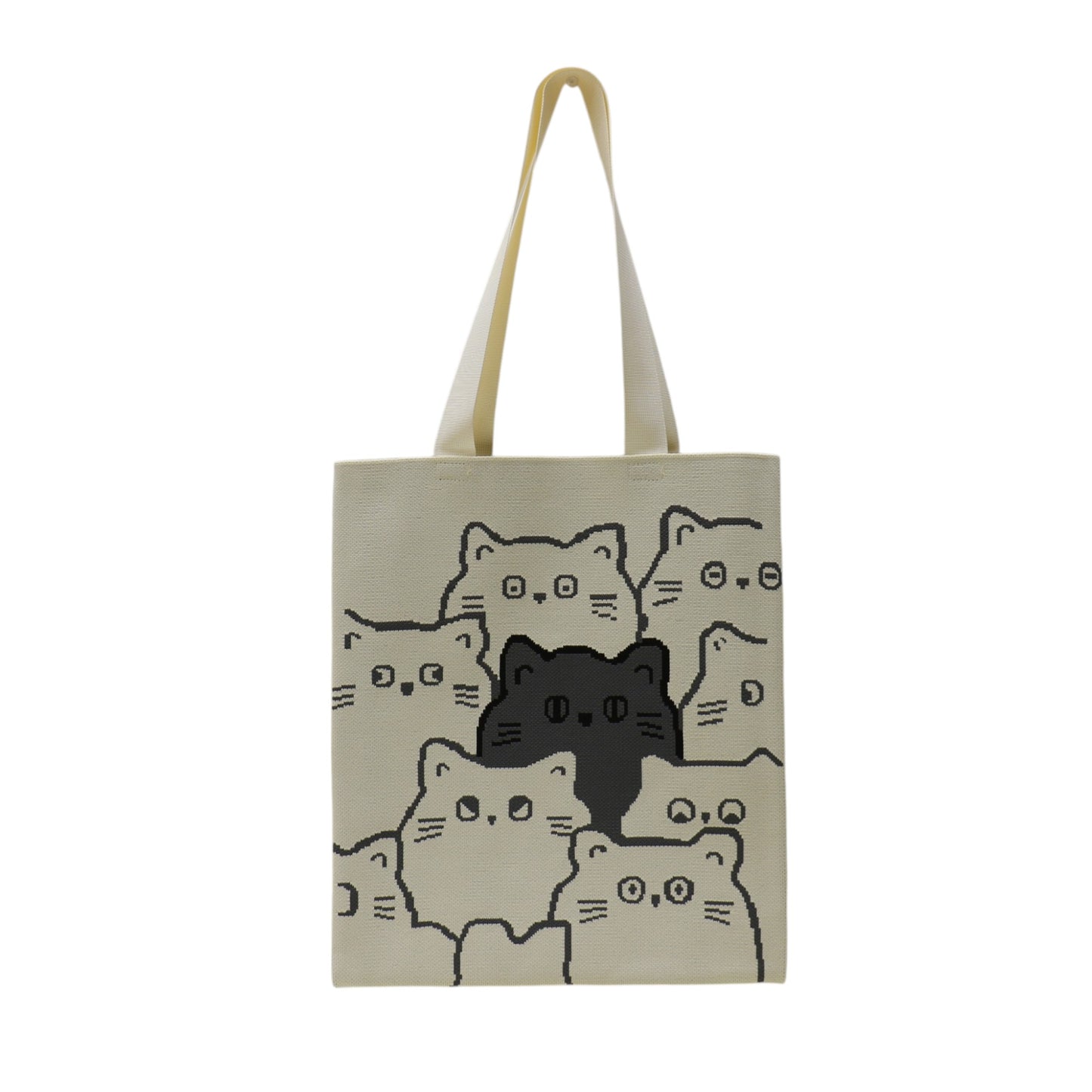 Cute Cat Pattern Knitted Tote Shoulder Bag JB6113-2 (12PC)