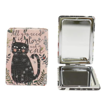 Cat Cartoon Rectangular Glitter Compact Makeup Mirror JM6423-30 (12PC)