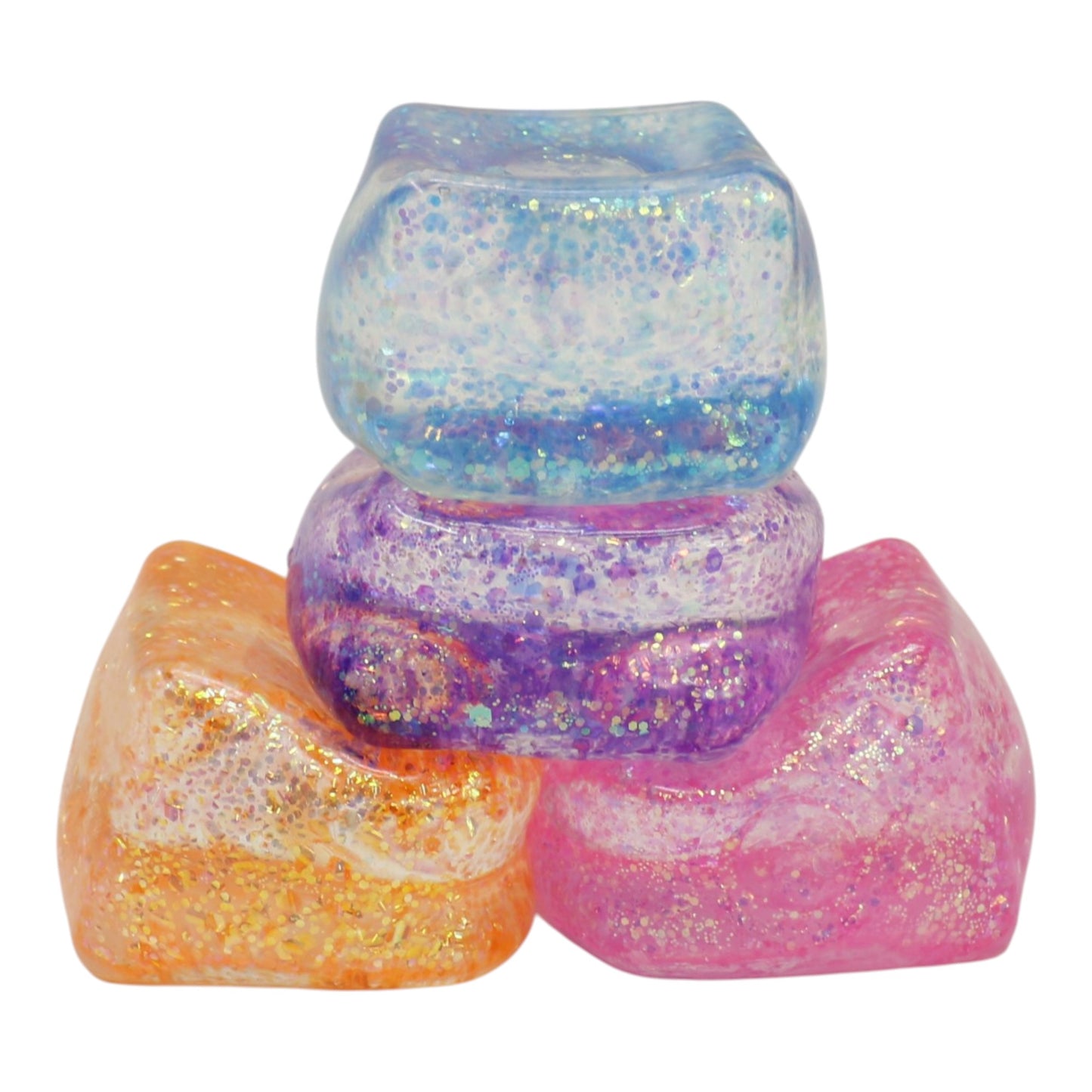 Iridescent Glitter Cube Maltose Putty Filled Squishy TY6327-11 (12PC)
