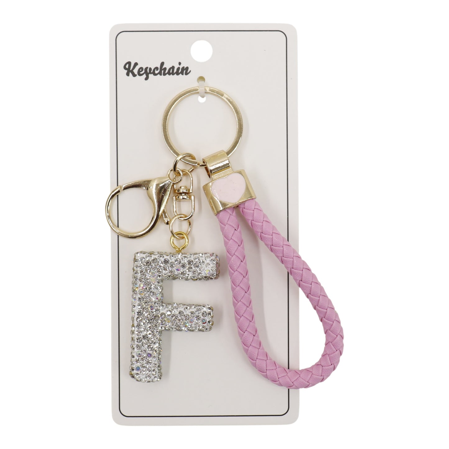 Rhinestone Alphabet Initial Letter Key Chain SS51011-40 (12PC)