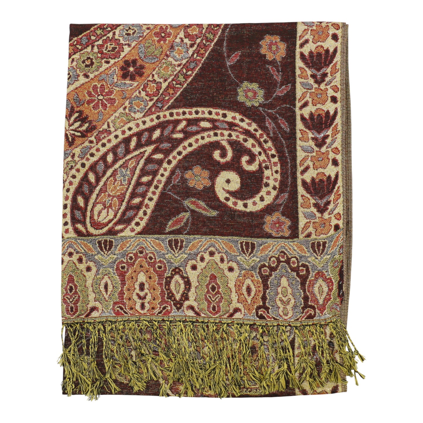 Metallic Pashmina Paisley Pattern SCF3719-30. (12PC)