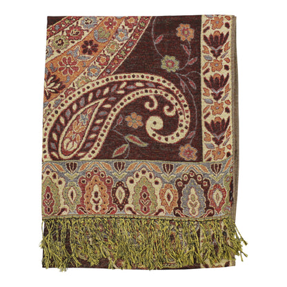 Metallic Pashmina Paisley Pattern SCF3719-30. (12PC)