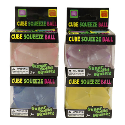 Cube Fidget Squishy Filled With  A Clear Ocean Scene Squishy Ball Toy JT6608-6 (12PC)