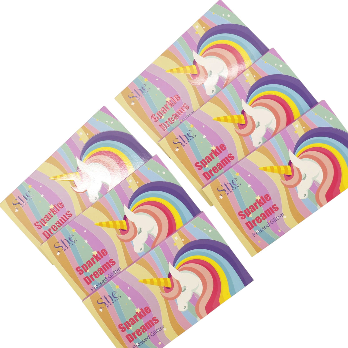 S. He 18 Color Pressed Glitter Palette PG01 (6PK)