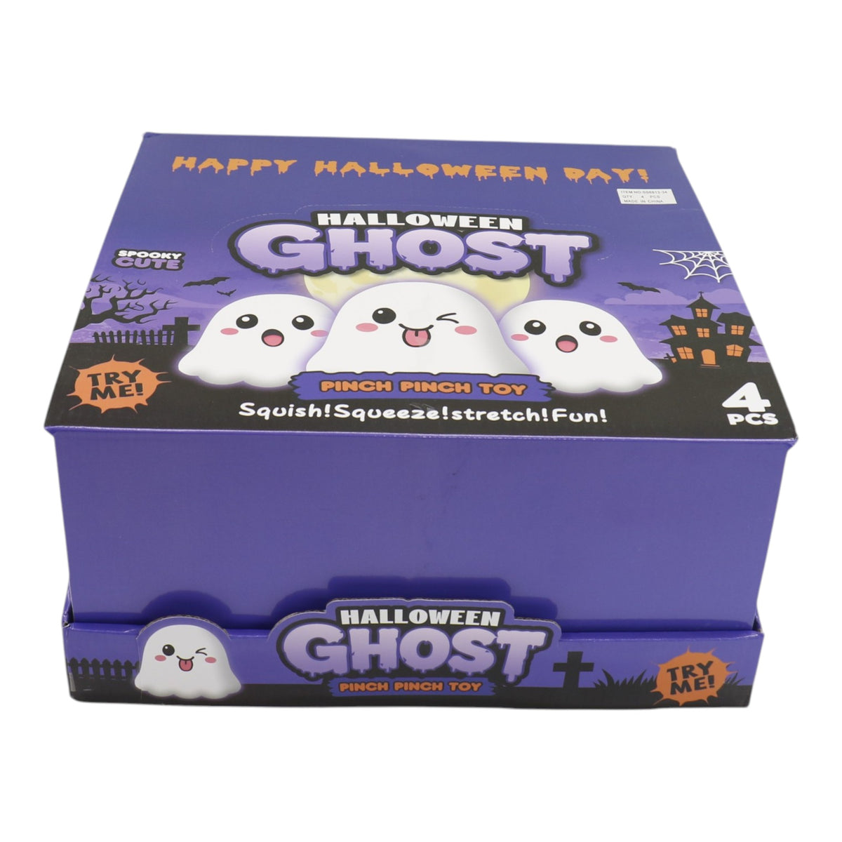 Jumbo 6 Inch Halloween Ghost Fluffy Squishy Toy SS6813-34 (4PC)