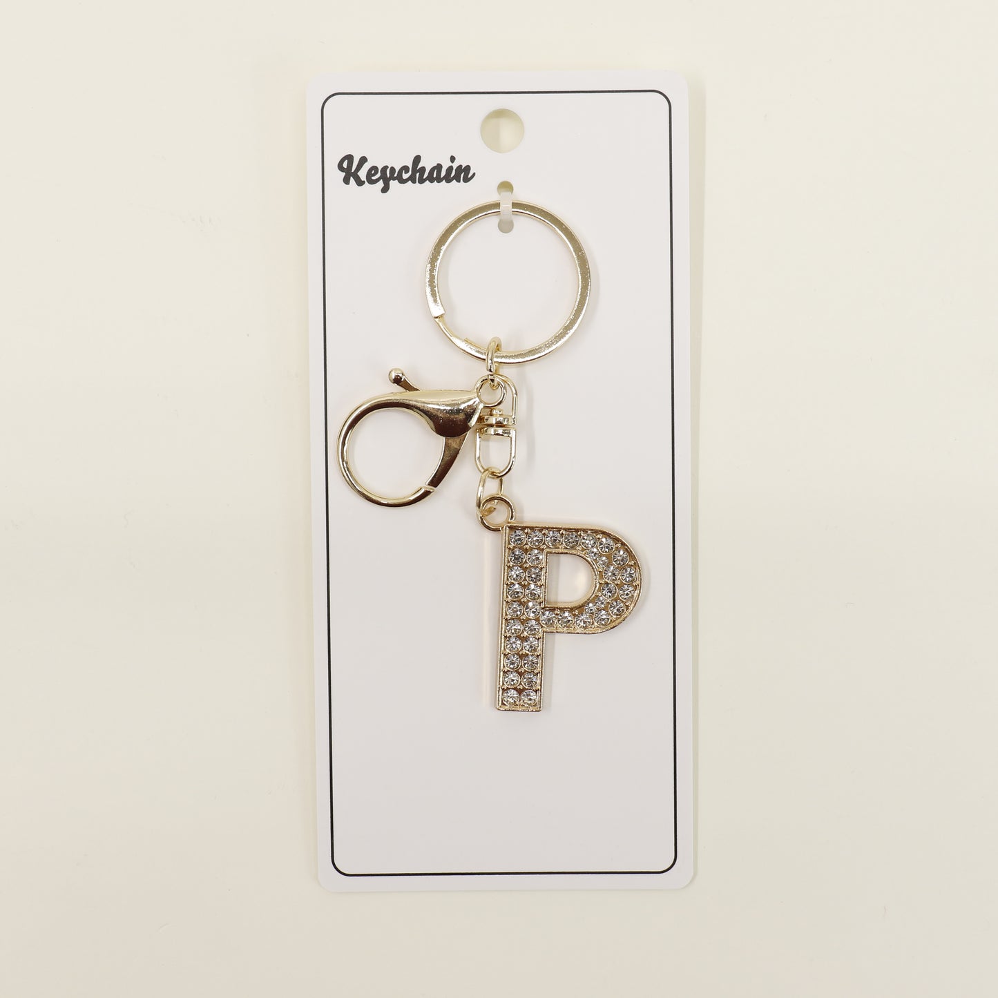 Rhinestone Alphabet Initial Letter Key Chain SS51011-32. (12PC)
