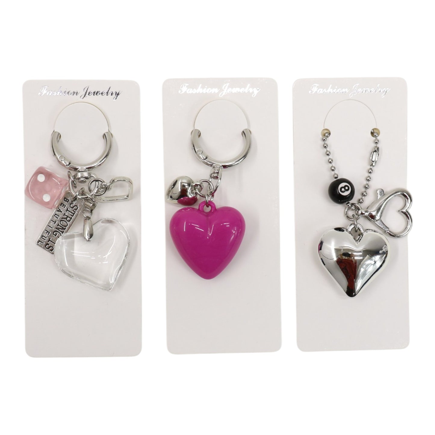 Double Sided Heart Keychain KC511-86 (12PC)