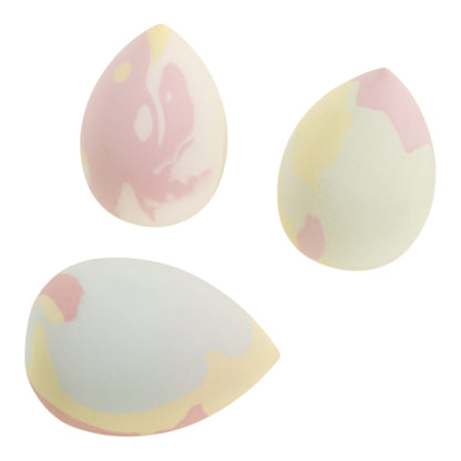 Teardrop-Shaped Makeup Sponge With A Pastel Marble Pattern 11486 (12PC)