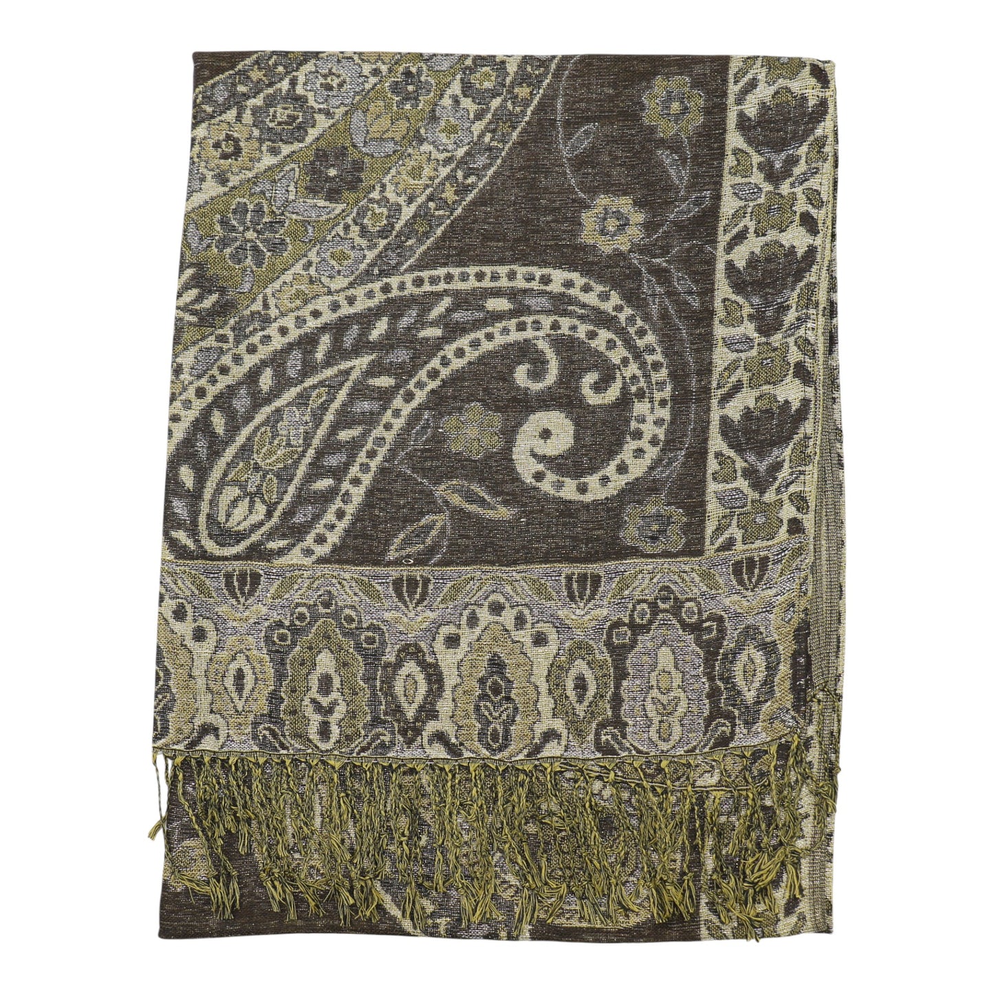 Metallic Pashmina Paisley Pattern SCF3719-30. (12PC)