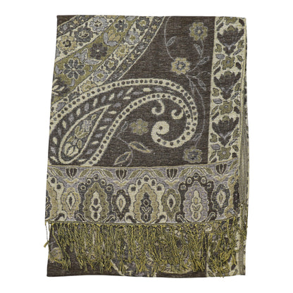 Metallic Pashmina Paisley Pattern SCF3719-30. (12PC)