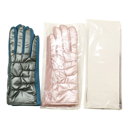 Women's Metallic Quilted Puffer Texting Gloves GL6830-16 (12PAIR)