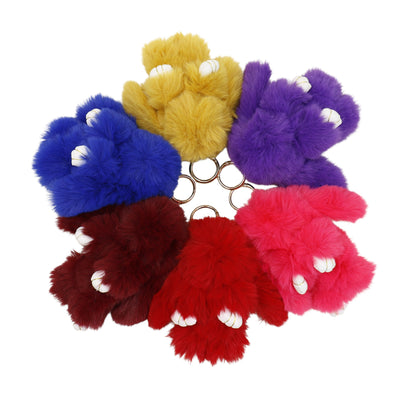 Cut Rabbit Pom Pom Key Chain KC0225-5. (3PC)