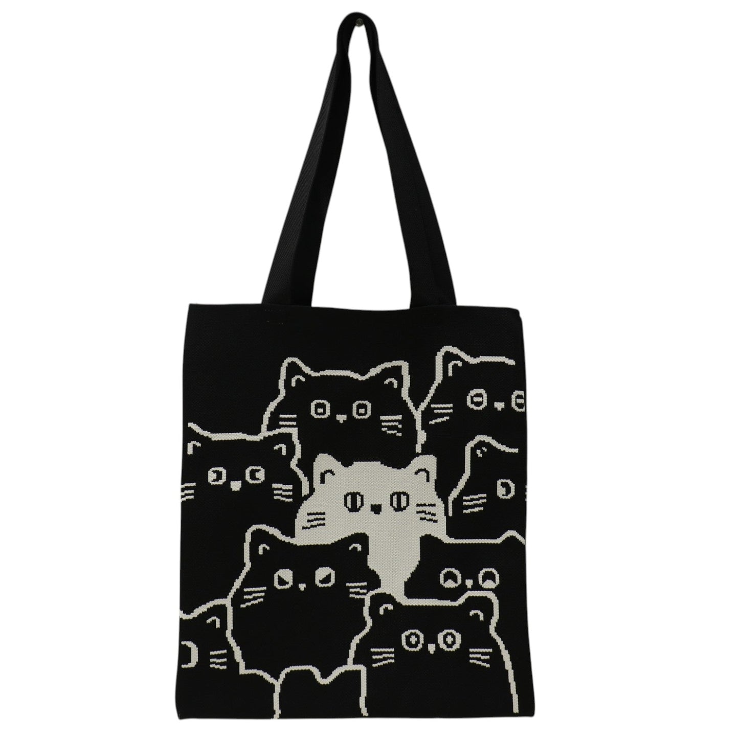 Cute Cat Pattern Knitted Tote Shoulder Bag JB6711-1 (12PC)