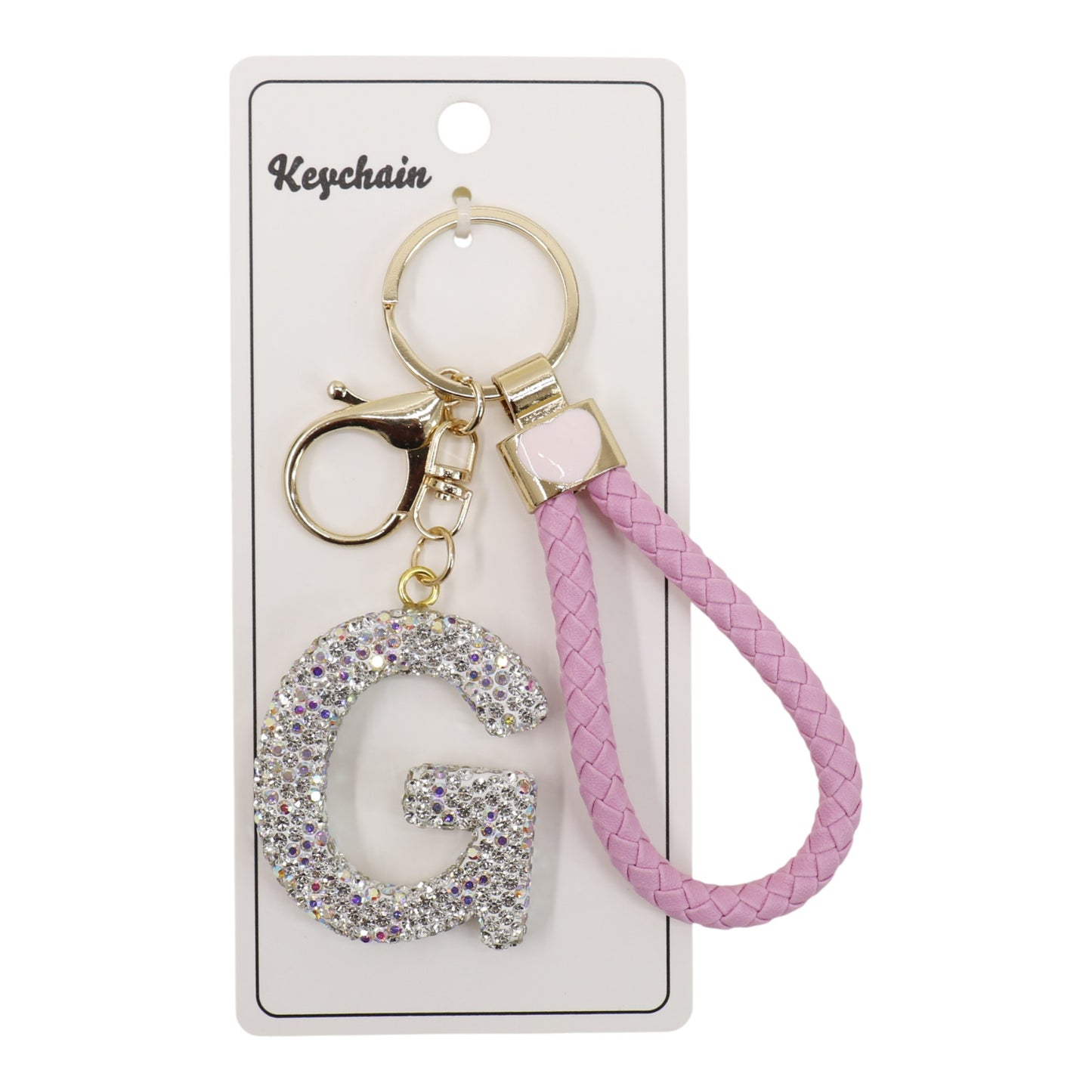 Rhinestone Alphabet Initial Letter Key Chain SS51011-40 (12PC)