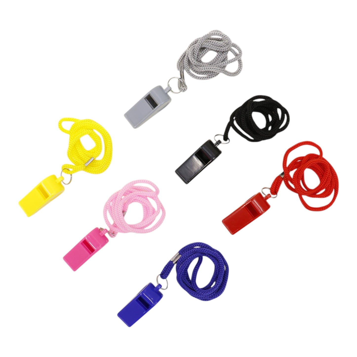 Plastic Referee Whistle With LanyardJM6122- 2 (12PC)